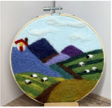 Fiber Arts with Morrissey | NEEDLE FELTING 2D ART | Make a Country Scene