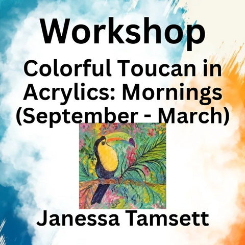 Workshop with Tamsett | Colorful Toucan in Acrylic | Mornings